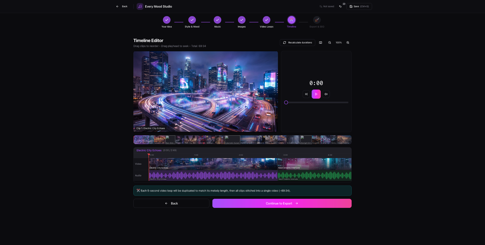 Timeline & Export